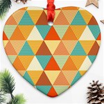 Triangles Pattern  Heart Ornament (Two Sides) Back