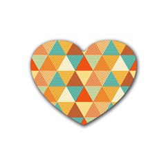 Triangles Pattern  Rubber Coaster (heart)  by TastefulDesigns