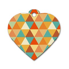 Triangles Pattern  Dog Tag Heart (one Side) by TastefulDesigns