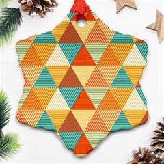 Triangles Pattern  Snowflake Ornament (two Sides) by TastefulDesigns