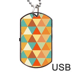 Triangles Pattern  Dog Tag Usb Flash (one Side) by TastefulDesigns