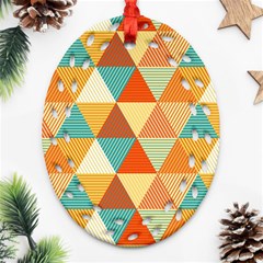 Triangles Pattern  Ornament (oval Filigree) by TastefulDesigns