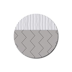 Lines And Stripes Patterns Rubber Coaster (round)  by TastefulDesigns