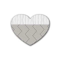 Lines And Stripes Patterns Rubber Coaster (heart)  by TastefulDesigns