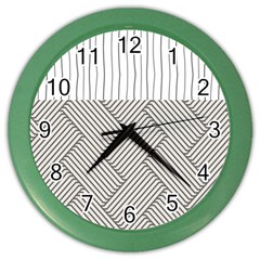 Lines And Stripes Patterns Color Wall Clocks by TastefulDesigns