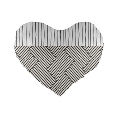 Lines And Stripes Patterns Standard 16  Premium Heart Shape Cushions by TastefulDesigns