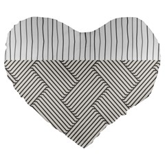 Lines And Stripes Patterns Large 19  Premium Heart Shape Cushions by TastefulDesigns