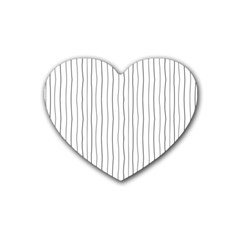 Hand Drawn Lines Pattern Rubber Coaster (heart)  by TastefulDesigns