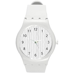 Hand Drawn Lines Pattern Round Plastic Sport Watch (m)