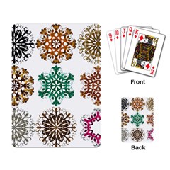 A Set Of 9 Nine Snowflakes On White Playing Card by Amaryn4rt