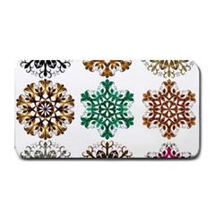 A Set Of 9 Nine Snowflakes On White Medium Bar Mats by Amaryn4rt