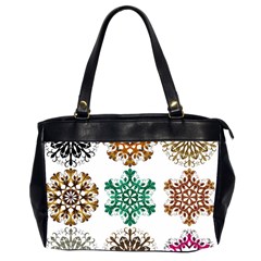 A Set Of 9 Nine Snowflakes On White Office Handbags (2 Sides)  by Amaryn4rt