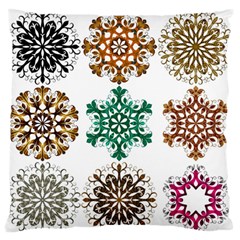 A Set Of 9 Nine Snowflakes On White Standard Flano Cushion Case (one Side) by Amaryn4rt