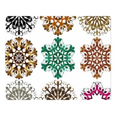 A Set Of 9 Nine Snowflakes On White Double Sided Flano Blanket (large)  by Amaryn4rt