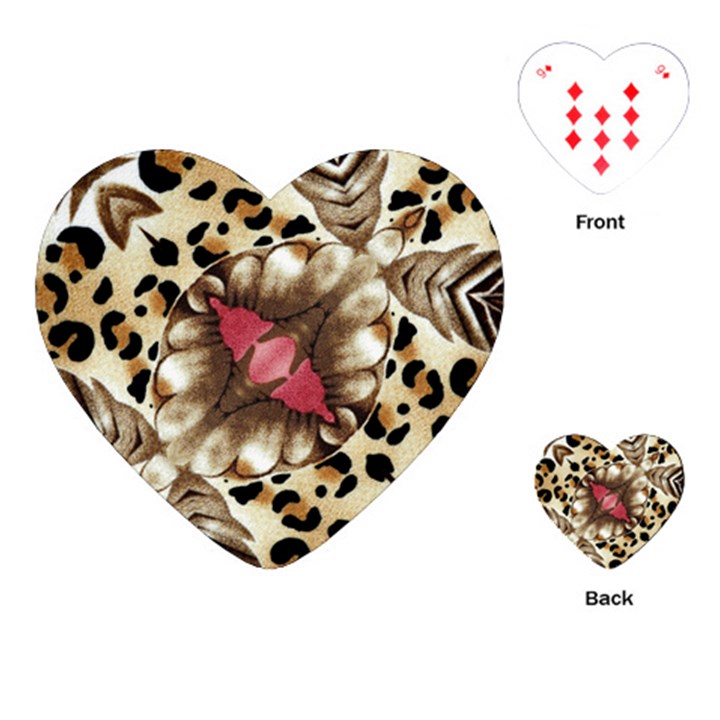 Animal Tissue And Flowers Playing Cards (Heart) 