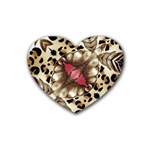 Animal Tissue And Flowers Rubber Coaster (Heart)  Front