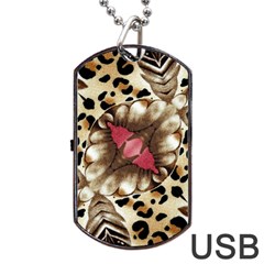 Animal Tissue And Flowers Dog Tag Usb Flash (two Sides) by Amaryn4rt