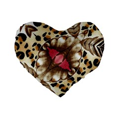 Animal Tissue And Flowers Standard 16  Premium Heart Shape Cushions by Amaryn4rt