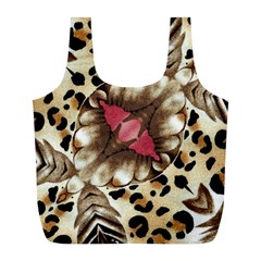 Animal Tissue And Flowers Full Print Recycle Bags (l)  by Amaryn4rt