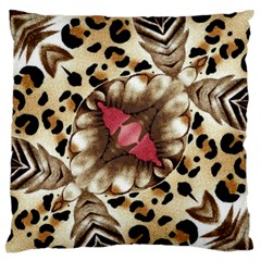 Animal Tissue And Flowers Large Flano Cushion Case (one Side)