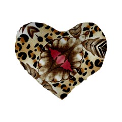 Animal Tissue And Flowers Standard 16  Premium Flano Heart Shape Cushions by Amaryn4rt