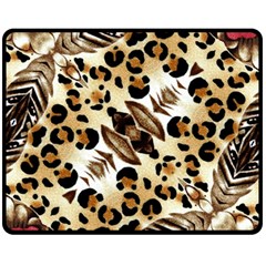 Background Fabric Animal Motifs And Flowers Fleece Blanket (medium) 