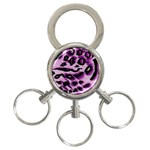 Background Fabric Animal Motifs Lilac 3-Ring Key Chains Front