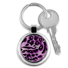 Background Fabric Animal Motifs Lilac Key Chains (round)  by Amaryn4rt