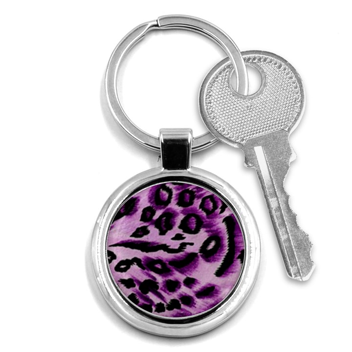 Background Fabric Animal Motifs Lilac Key Chains (Round) 