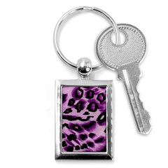 Background Fabric Animal Motifs Lilac Key Chains (rectangle)  by Amaryn4rt