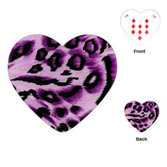 Background Fabric Animal Motifs Lilac Playing Cards (heart)  by Amaryn4rt