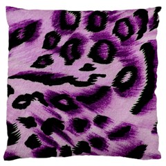 Background Fabric Animal Motifs Lilac Large Cushion Case (one Side) by Amaryn4rt