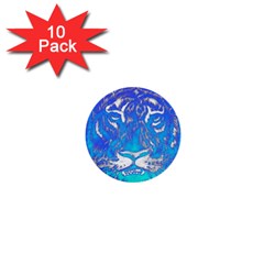 Background Fabric With Tiger Head Pattern 1  Mini Buttons (10 pack) 