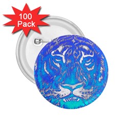 Background Fabric With Tiger Head Pattern 2.25  Buttons (100 pack) 