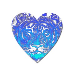 Background Fabric With Tiger Head Pattern Heart Magnet