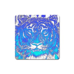 Background Fabric With Tiger Head Pattern Square Magnet