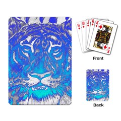 Background Fabric With Tiger Head Pattern Playing Card