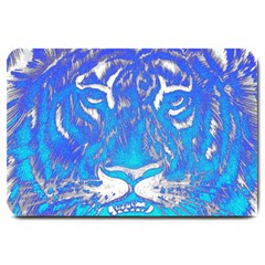 Background Fabric With Tiger Head Pattern Large Doormat  by Amaryn4rt