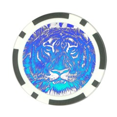 Background Fabric With Tiger Head Pattern Poker Chip Card Guard by Amaryn4rt