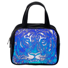 Background Fabric With Tiger Head Pattern Classic Handbags (One Side)