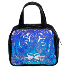 Background Fabric With Tiger Head Pattern Classic Handbags (2 Sides)