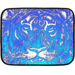 Background Fabric With Tiger Head Pattern Fleece Blanket (Mini)