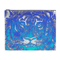 Background Fabric With Tiger Head Pattern Cosmetic Bag (XL)