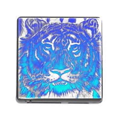 Background Fabric With Tiger Head Pattern Memory Card Reader (Square)