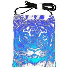 Background Fabric With Tiger Head Pattern Shoulder Sling Bags