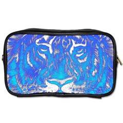 Background Fabric With Tiger Head Pattern Toiletries Bags 2-Side