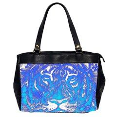 Background Fabric With Tiger Head Pattern Office Handbags (2 Sides) 