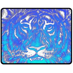 Background Fabric With Tiger Head Pattern Fleece Blanket (Medium) 