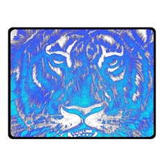 Background Fabric With Tiger Head Pattern Fleece Blanket (Small)