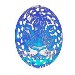 Background Fabric With Tiger Head Pattern Ornament (Oval Filigree)